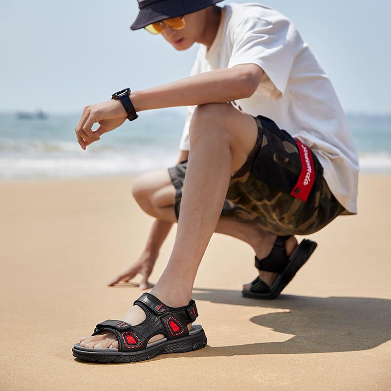 38-46 Summer Men's Leather Outdoor  Sport Sandals  Casual Non-Slip Beach Sandals