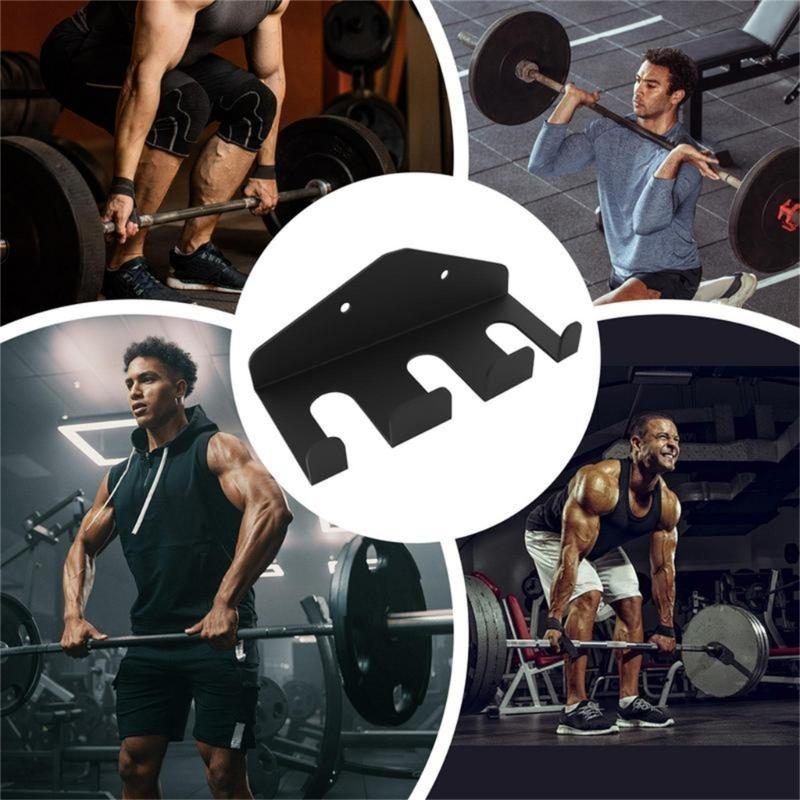 Vertical Wall Mounted Barbell Storage Rack Metal Design for Organizing Fitness Equipment in Home Garage and Gym Spaces