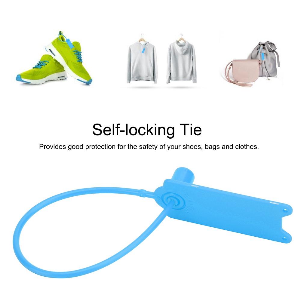 100Pcs 195mm Disposable Cable Anti Theft Self Locking Tie for Clothes Suitcase Shoes Bag Label (White )