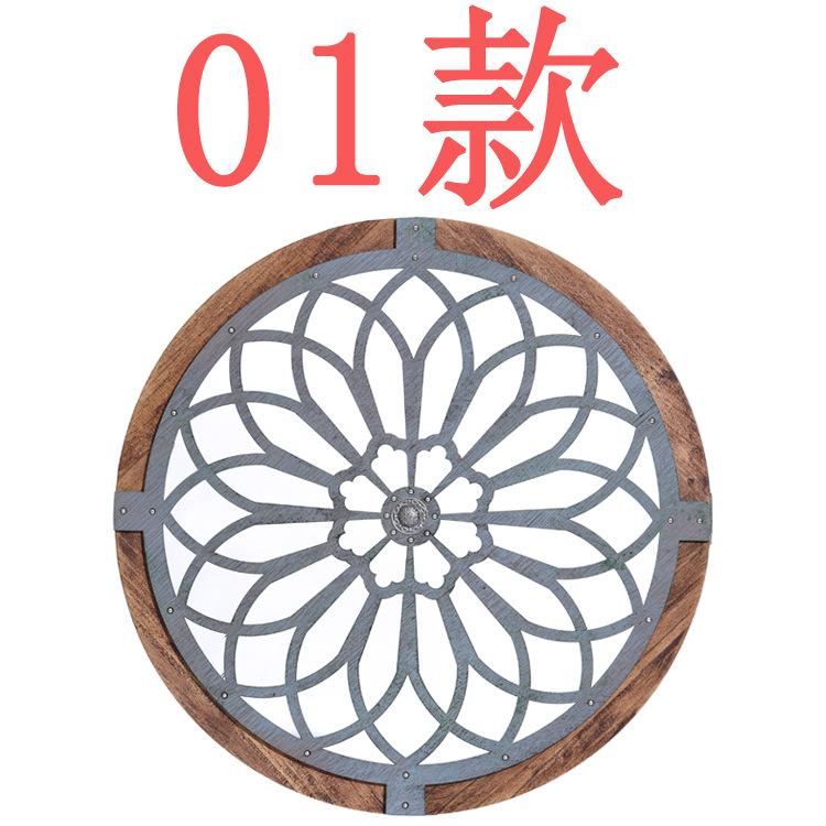 Round Wooden Wall Art  Handmade Carved Decorative Panel Unique Floral Home Decor Stylish Living Room Hanging Ornament