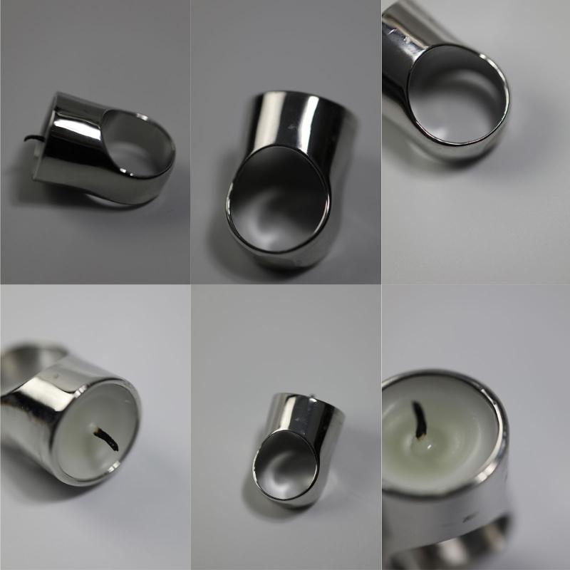 Adjustable Finger Rings Unique Candle Shape Bands Colorful Specular Rings Accessory for Women Fashionable Jewelry