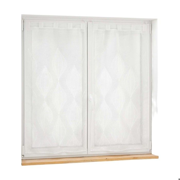 Paire de voilages voile sable 60 x 160 cm Galacte blanc