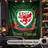 TapestryWales Rugby Custom Name Text Personalized Wall Hanging Tapestry Home Wall Decor