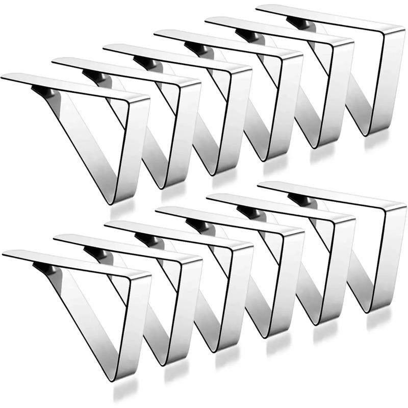 12Pcs Tablecloth Clips-Picnic Table Cloth Clips-Stainless Steel Table Cloth Cover Clamps-Table Clips for Weddings Party
