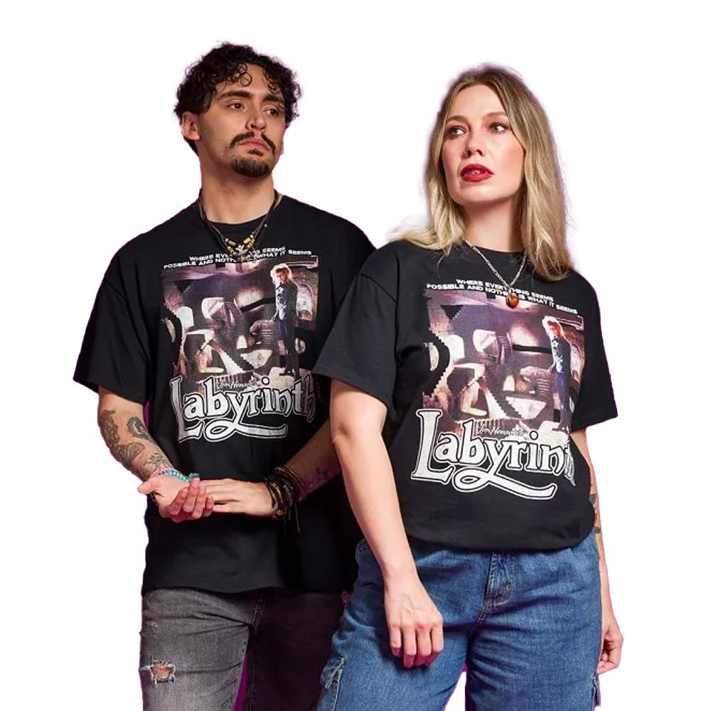 Labyrinth Unisex Adult Maze Scene Jareth The Goblin King T-Shirt