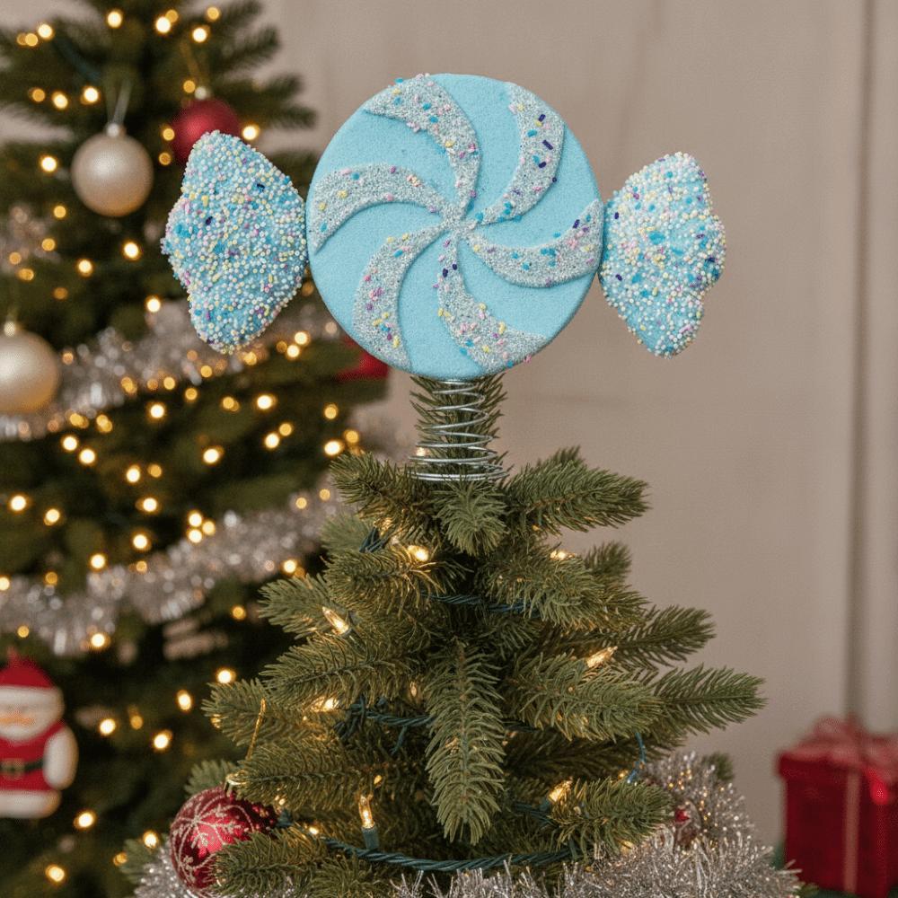 Colorful Icing Design Candy Christmas Tree Topper Festival Party Scene Decoration New Year