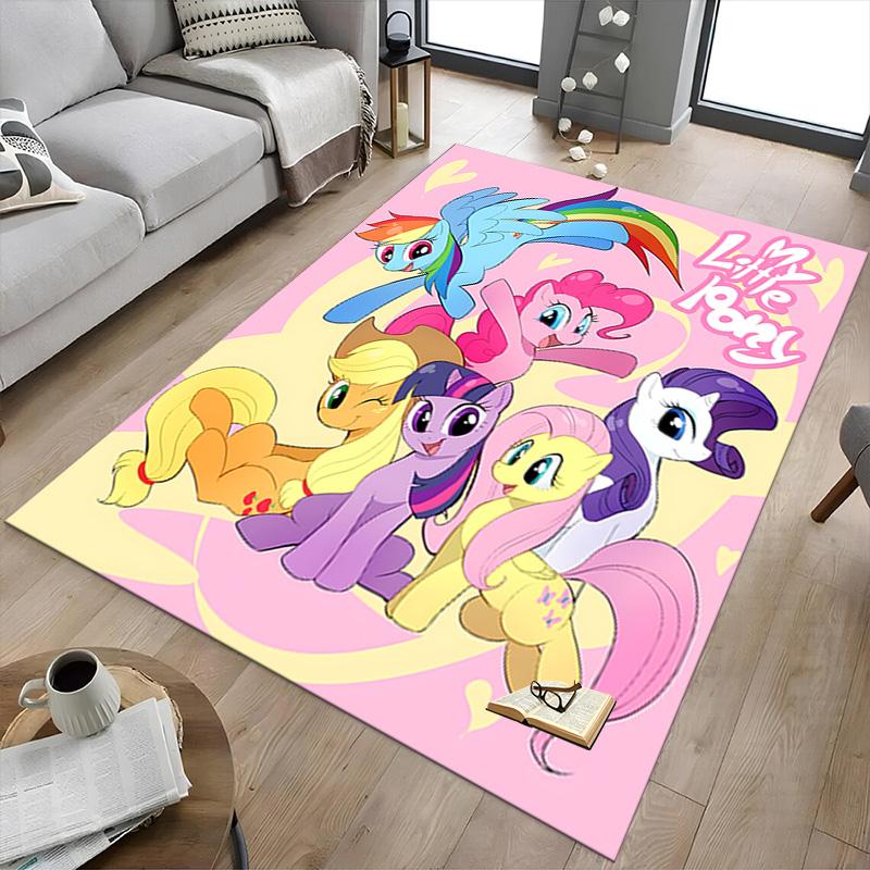 1pc Little Pony Friendship Carpet for Playroom Bedroom Living Room Sofa Home Decor,kids Game Area Rug Non-slip Floor Mat Y72995