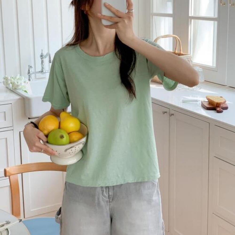 New Arrivals Open Run Women SofT CoTTon Plain VioleT Spring T shirT