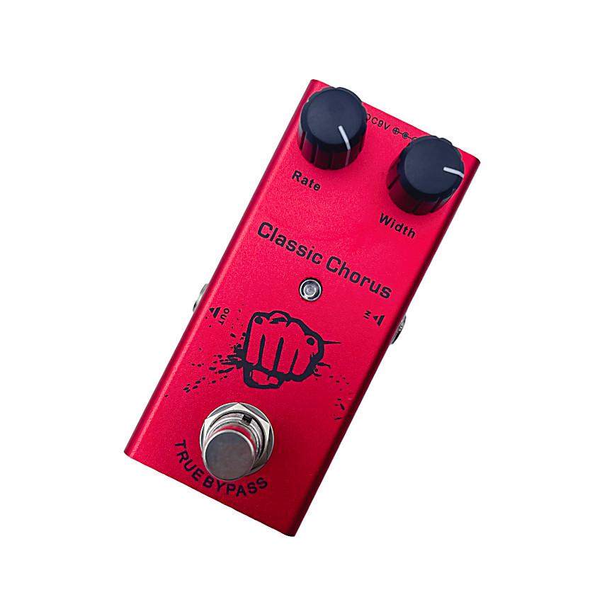 Compact Professional Electric Guitar Effects Pedal with 10 Effects: Distortion, Delay, Chorus, Vibrato, and Sound Simulator.