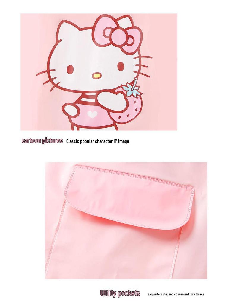 Sanrio Super Süßer Kuromi Regenmantel für Kinder mit Rucksackfach, Großer Schirm, Perfekt für Grundschul- und Kindergartenkinder.