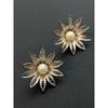 Used [Extremely Rare/vintage] Delicate Silverwork, Luxurious Filigree Flower Motif Earrings (genuine Pearl/pearl)