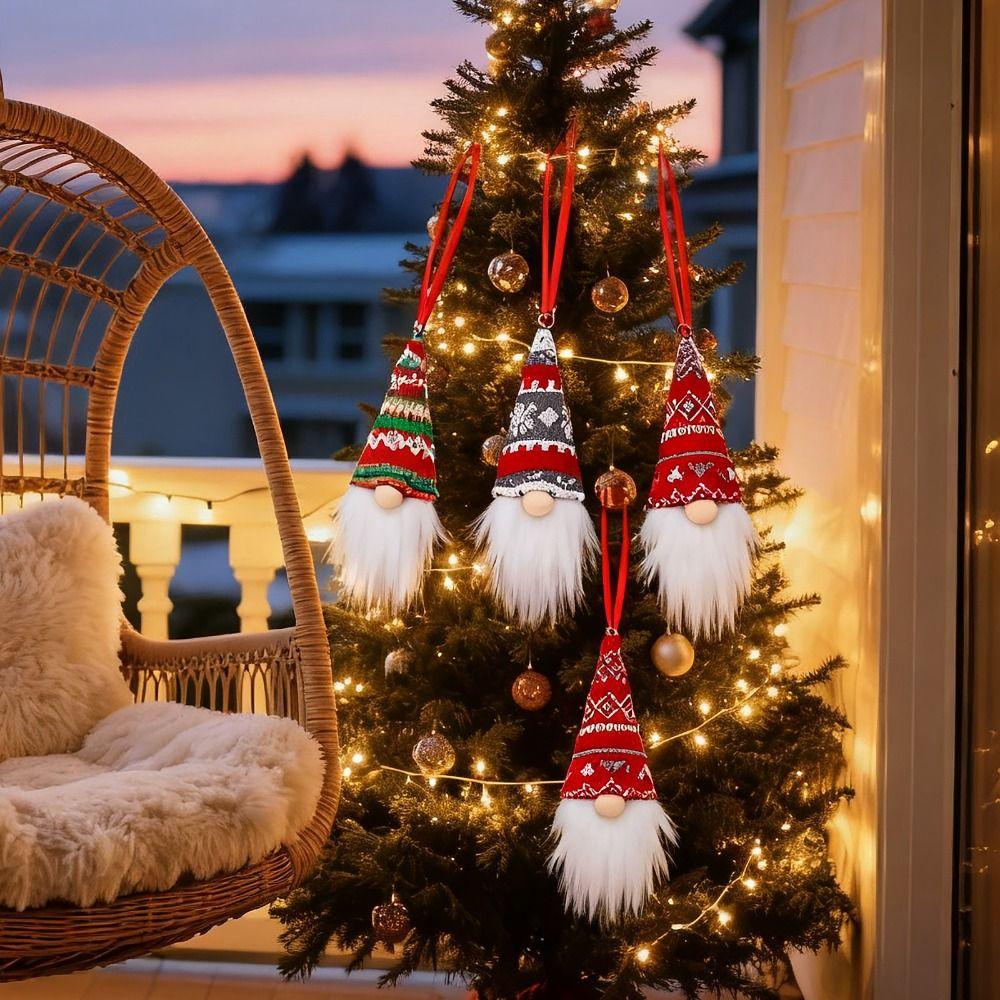 3/6Pcs Faceless Doll Hanging Christmas Tree Pendants  Christmas Holiday