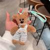 Plushy Bear Keychain Cartoon Animal Pendant Keyring Fashionable Squeaky Key Rings Jewelry for Backpacks and Phones