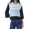 GANNI Color Block Fitted Striped V-Neck Sweater Women sweater Blue K2258-271