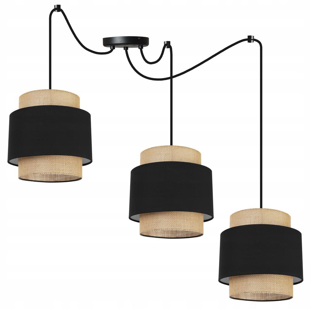 Hanging Lamp, Ceiling Chandelier, Lampshade, Boho Juta