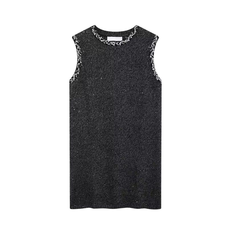 Autumn and Winter New Women clothes Graceful Temperament Sequin Lace Knitted Short Vest Dress 8146108