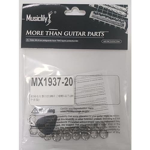 Musiclily Pro Pot/Jack Nuts, Inch Size, Nickel (Pack of 20)