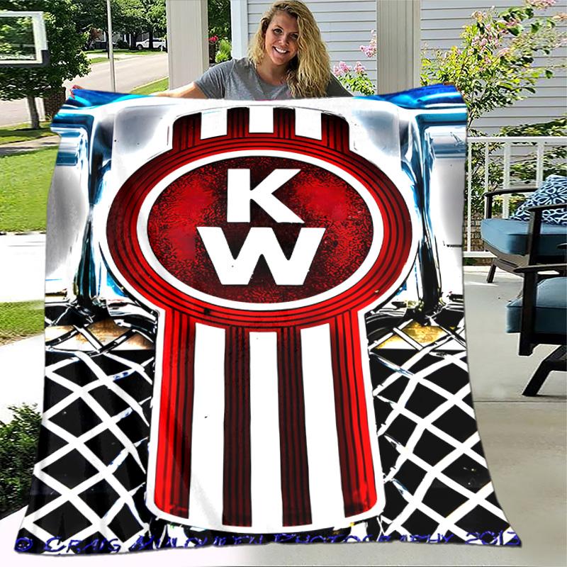 1pc Blanket - Kenworth LOGO Print Design, Lightweight Blanket for Sofa, Bed- Soft &Warm, Gift for All Seasons
