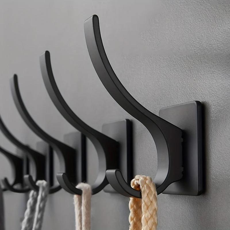 2/4pcs Adhesive Wall Hooks Heavy Duty Sticky Coat Hooks No Drill Matte Wall Mounted Hooks for Hanging Towel Robe Bag Hat Key