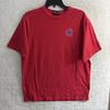 Lands End Mens T Shirt Red Solid Medium Cotton Crew Neck Short Sleeve Vintage