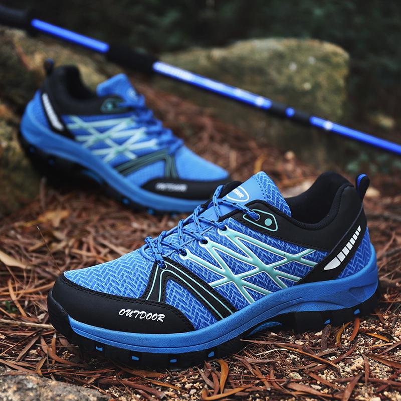 

Брендовая походная обувь для мужчин, сетчатая дышащая дорожная обувь, водонепроницаемая обувь для охоты, рыбалки, горная, внедорожная, спортивная обувь для верховой езды 39 синий