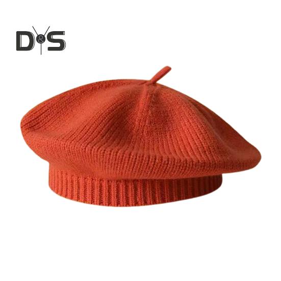 

Детская шапка художника, цветная вязаная эластичная, сохраняющая тепло, нескользящая, вязаная шапочка, детский вязаный берет, однотонная осенне-зимняя шапка, берет для улицы красный