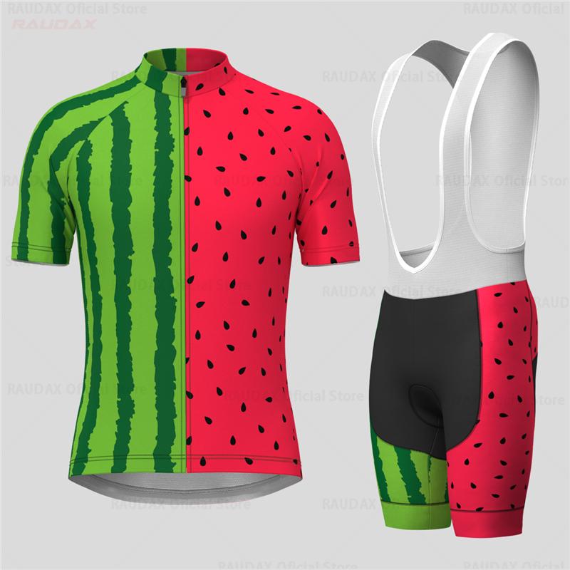 2026 Pánský cyklistický dresový set Melounové léto Krátký rukáv Prodyšný MTB Kolo Cyklistické oblečení Maillot Ropa Ciclismo Uniforma Oblek