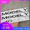 Autoaufkleber 2025 Neu Tesla 1 Stück ABS 3D Buchstaben ModelY Logo Chrom Schwarz Aufkleber Auto Heckklappen Abzeichen Emblem Für Tesla Model Y Au