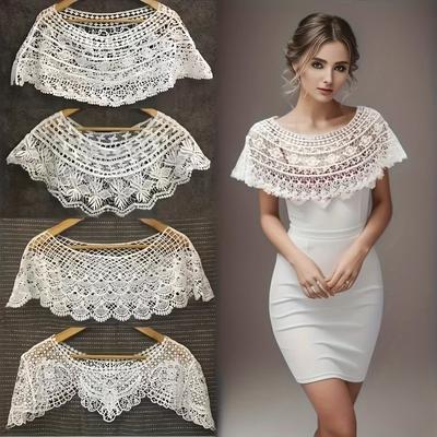 1 STuks Klein Vest Dames Zomer Buitenste Sling Zonwering Gebreid Hol Haakwerk Kant Veelzijdig Kleine Sjaal Korte Jas Blouse