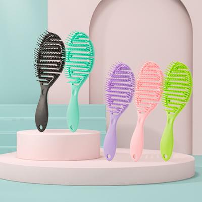 Paddle-Haarbürste, aushöhlen, Kopfhaut-Massage, Haar-Styling, nass-trockenes Friseur-Werkzeug, gerader lockiger Kamm für Zuhause