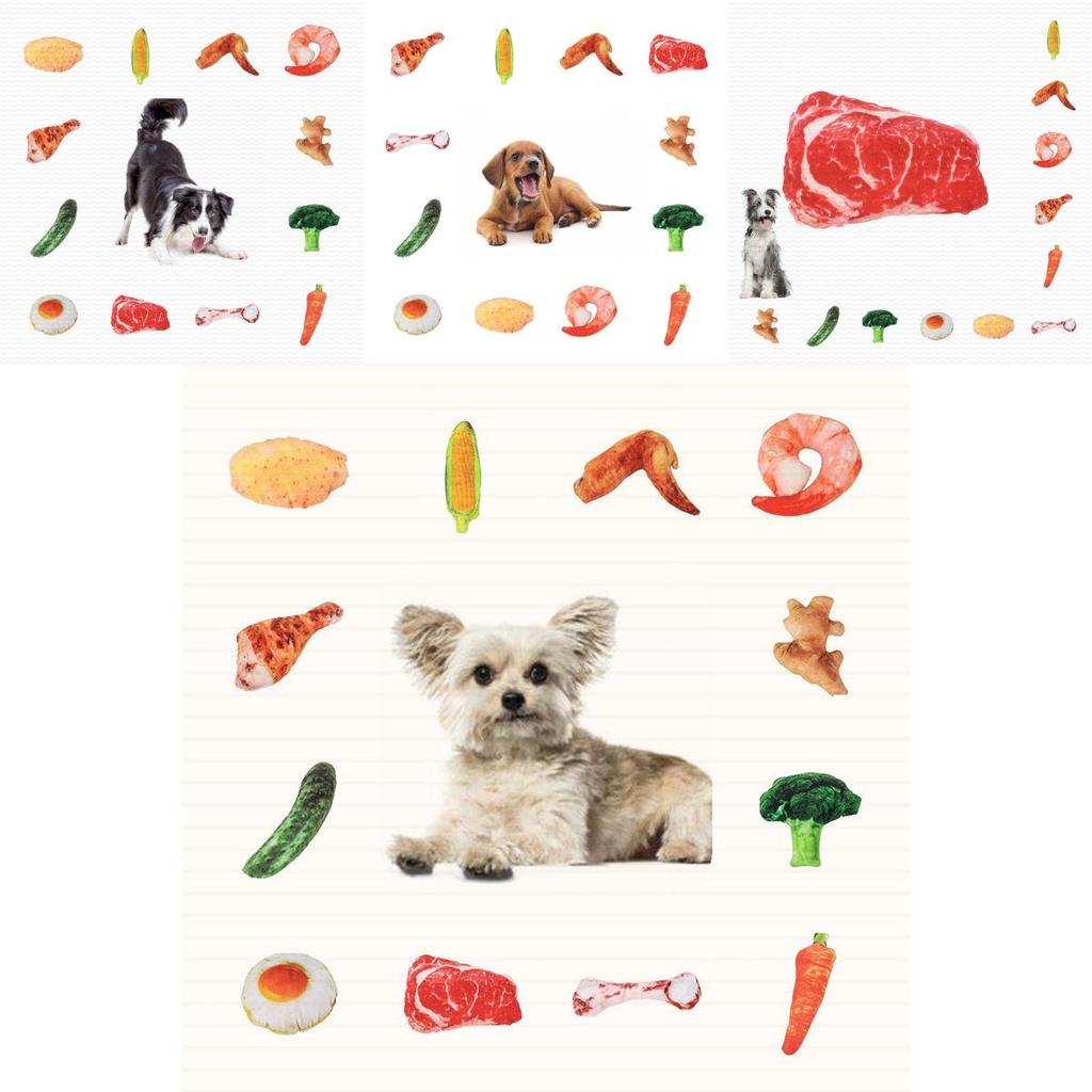 Juguete masticable duradero de lona para perros con diseño de verduras para horas de diversión