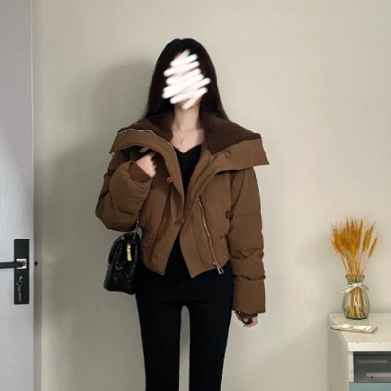 

Новая хлопковая одежда женская зимняя короткая свободная маленькая куртка хлопковая одежда утолщенная хлопковая куртка L хаки