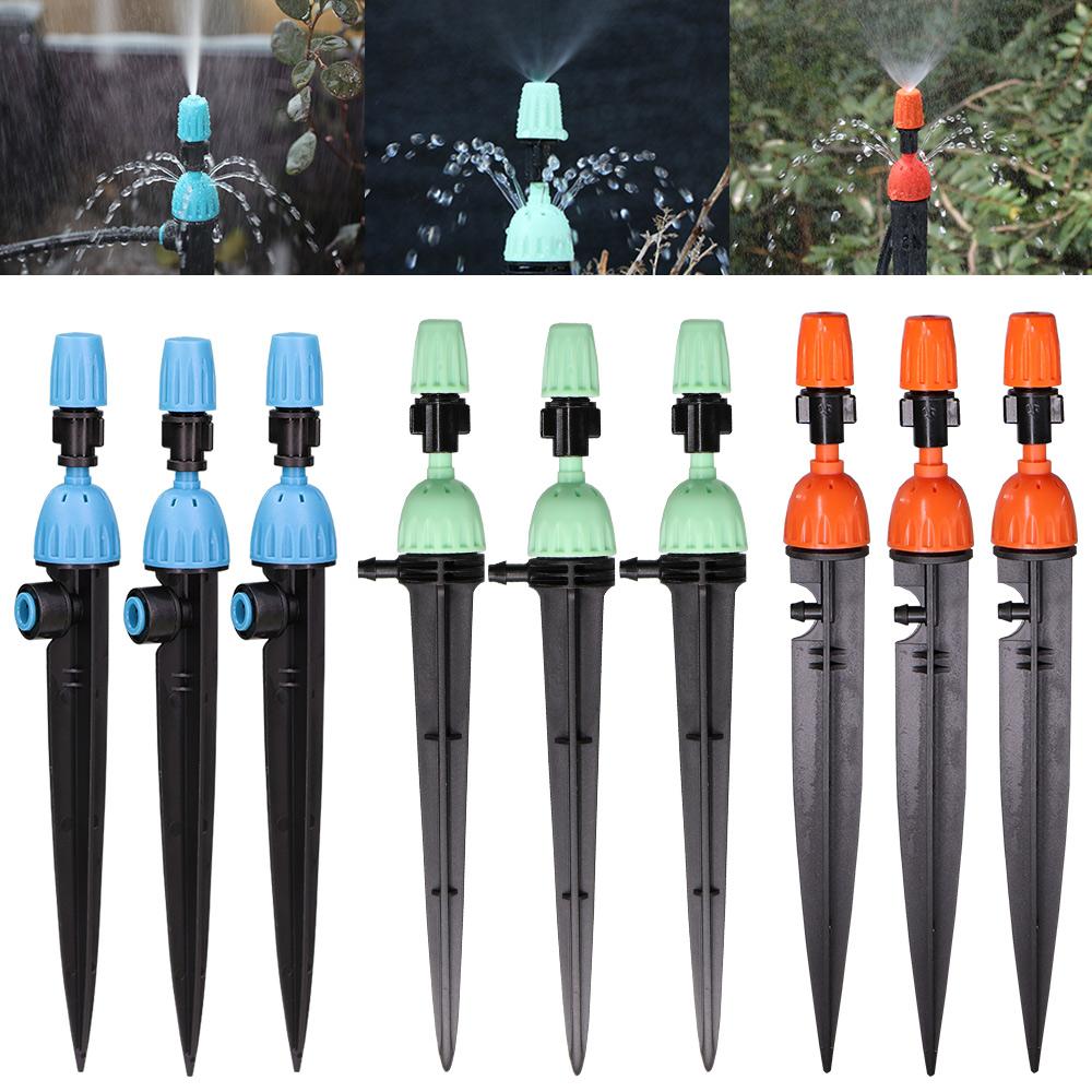 

2-в-1 распылительные насадки с регулируемым потоком 1/4 4/7 мм штуцерные соединители 3-цветный спринклер аксессуары для полива сада