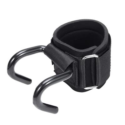 Adjustable Strong Steel Hook Grips Straps Weight Lifting Strength Training Gym Fitness Black Wrist Support Lift Straps