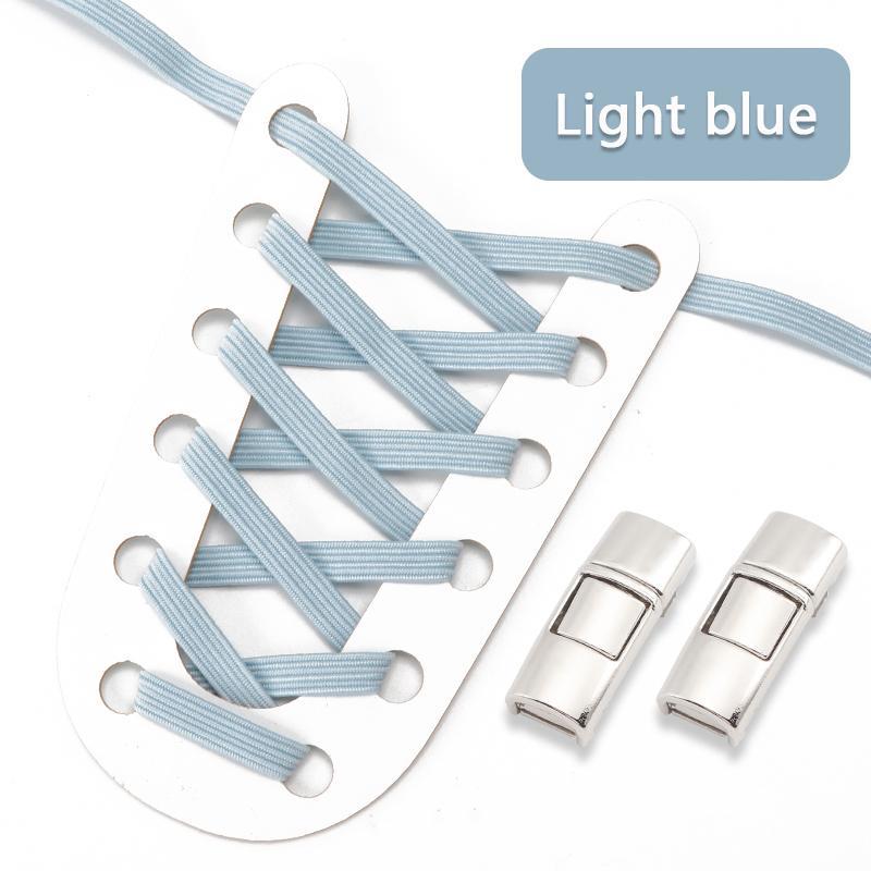 No Tie Shoe Laces For Sneakers Elastic Shoelaces Metal Press Lock Men and Women Lazy Shoes Lace Rubber Band Shoestring 1 Pair