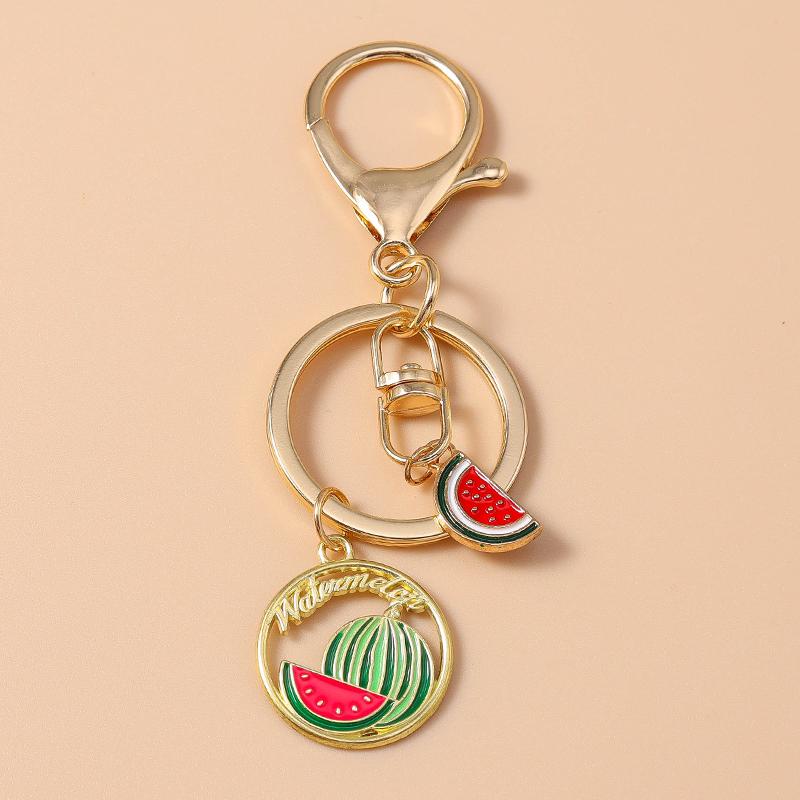 Fashion Enamel Avocado Cherry Keychain Fruit Key Ring Pendants for Women Girls Handbag Decor DIY Key Chain Jewelry Gifts