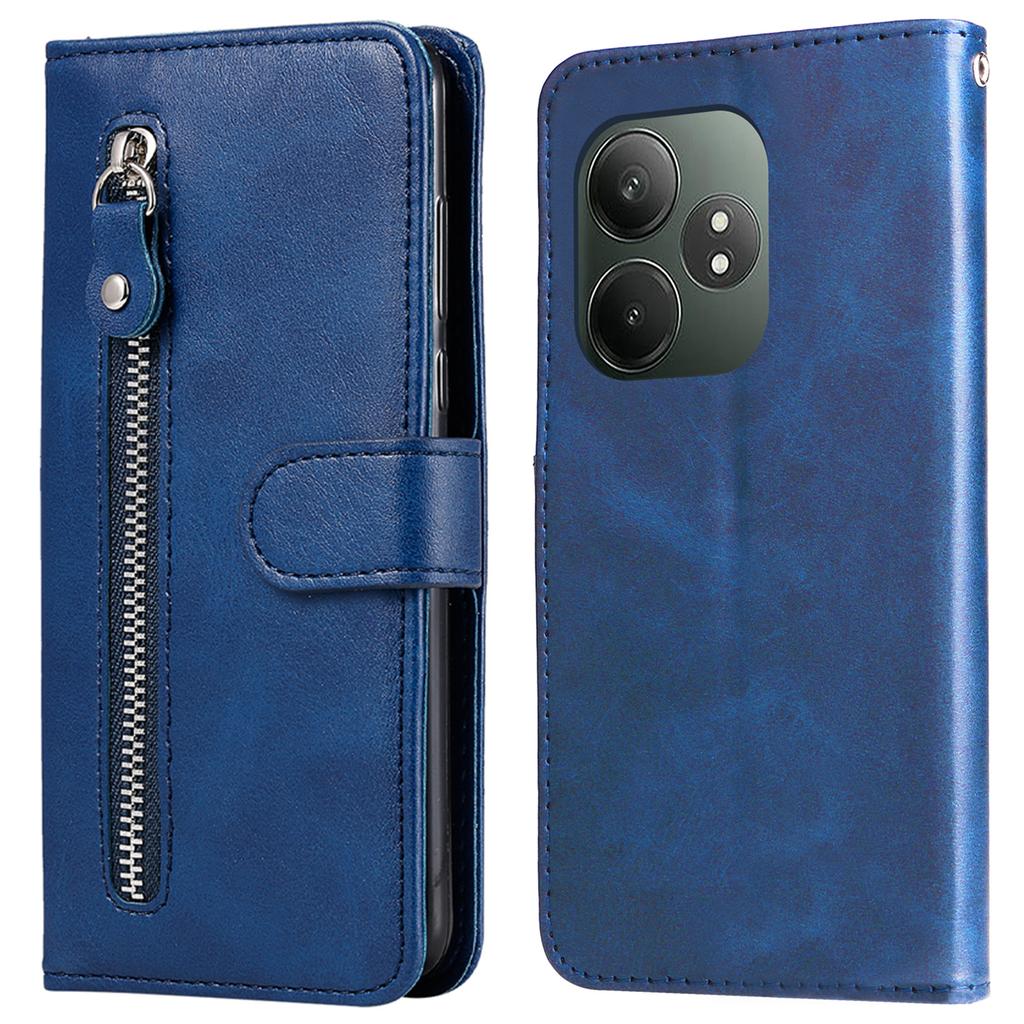 For Realme GT 6 5G/GT Neo6 SE 5G Case Calf Texture Leather Cover with Zipper Wallet