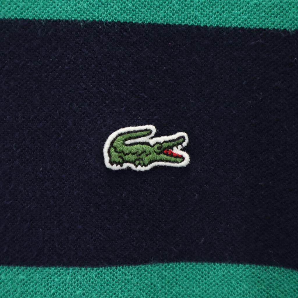 Lacoste Vyrobeno v Japonsku Vzor s pruhy Polo tričko s krátkým rukávem 4 Námořnická modř Pánské Použité
