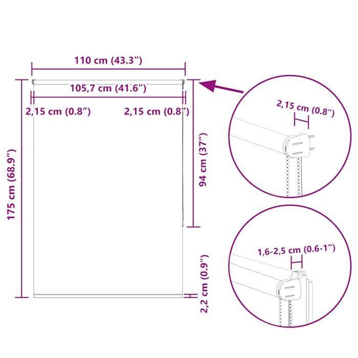 VidaXL Store enrouleur occultant largeur du tissu 105,7 cm polyester 4011156