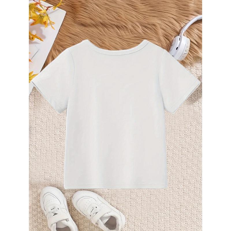European sizes Boys' T-shirts, Casual Round-neck Short-sleeved Style, Children's Printed Tops, Summer Clothing