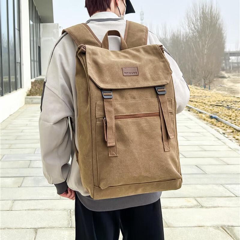 

KAMUANG Men s Washed Canvas Travel Backpack