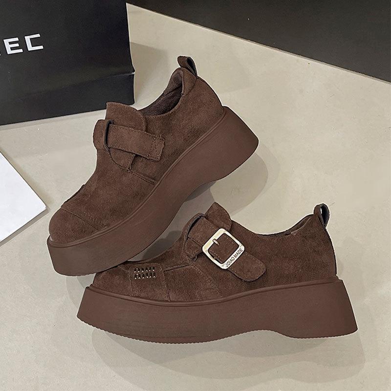 

Платформа-маффин универсальные туфли Boken женские весенне-осенние новые всеохватывающие туфли Boken 40 кофейный