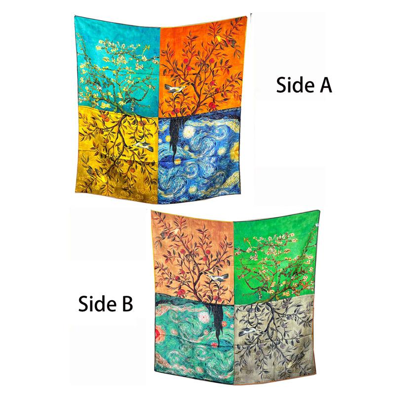 106*106cm 100% Maulbeerseide Hochwertiger doppelseitiger quadratischer Schal Schal Halstuch