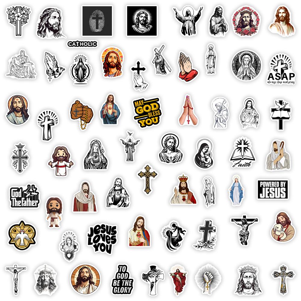 Jesus Bible God Christian Mary Stickers Art DIY Gifts Decal for Laptops Phones Scrapbook Luggages Fridges Decorative Waterproof