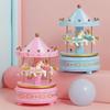 Wind-Up Plastic Carousel Music Box - Valentine's Day & Birthday Gift for Girlfriend or Kids