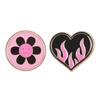 Something Different Burning Heart & Sad Flower Badge (Pack of 2)