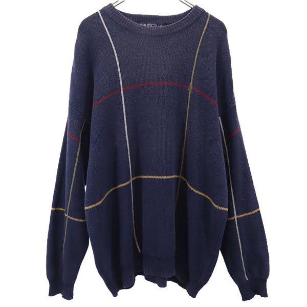 

NAUTICA 90s Old Long sleeve Linen Blend sweater L Long sleeve knit Men s Used