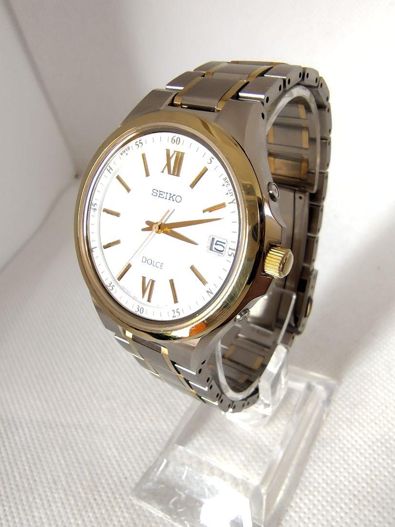 

[USED] Radio-controlled solar watch, extremely rare, Seiko Dolce two-tone titanium