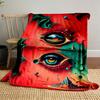 Two Surreal, Detailed Eyes with Vibrant Colors Surrounded by Abstract Forms. for All Seasons Blanket Lunch Break Throw Gift