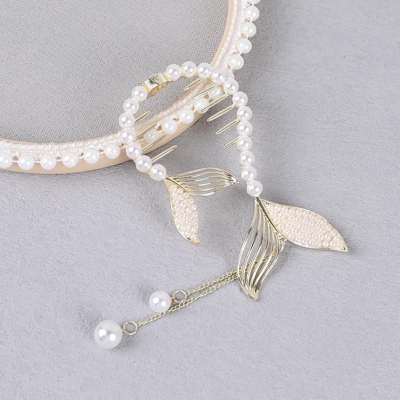 Korean Rhinestone Bow Hair Claws Ponytail Buckle Retro Bun Hair Clip Hairpin Women Barrettes Ponytail Holder Hair Accessories